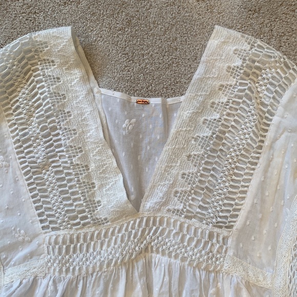 Free People - flowy cropped Swiss dot blouse - size M - Picture 2 of 3